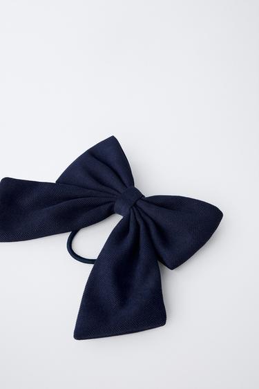 PIQUÉ BOW SCRUNCHIE - Navy blue by Zara - Image 2