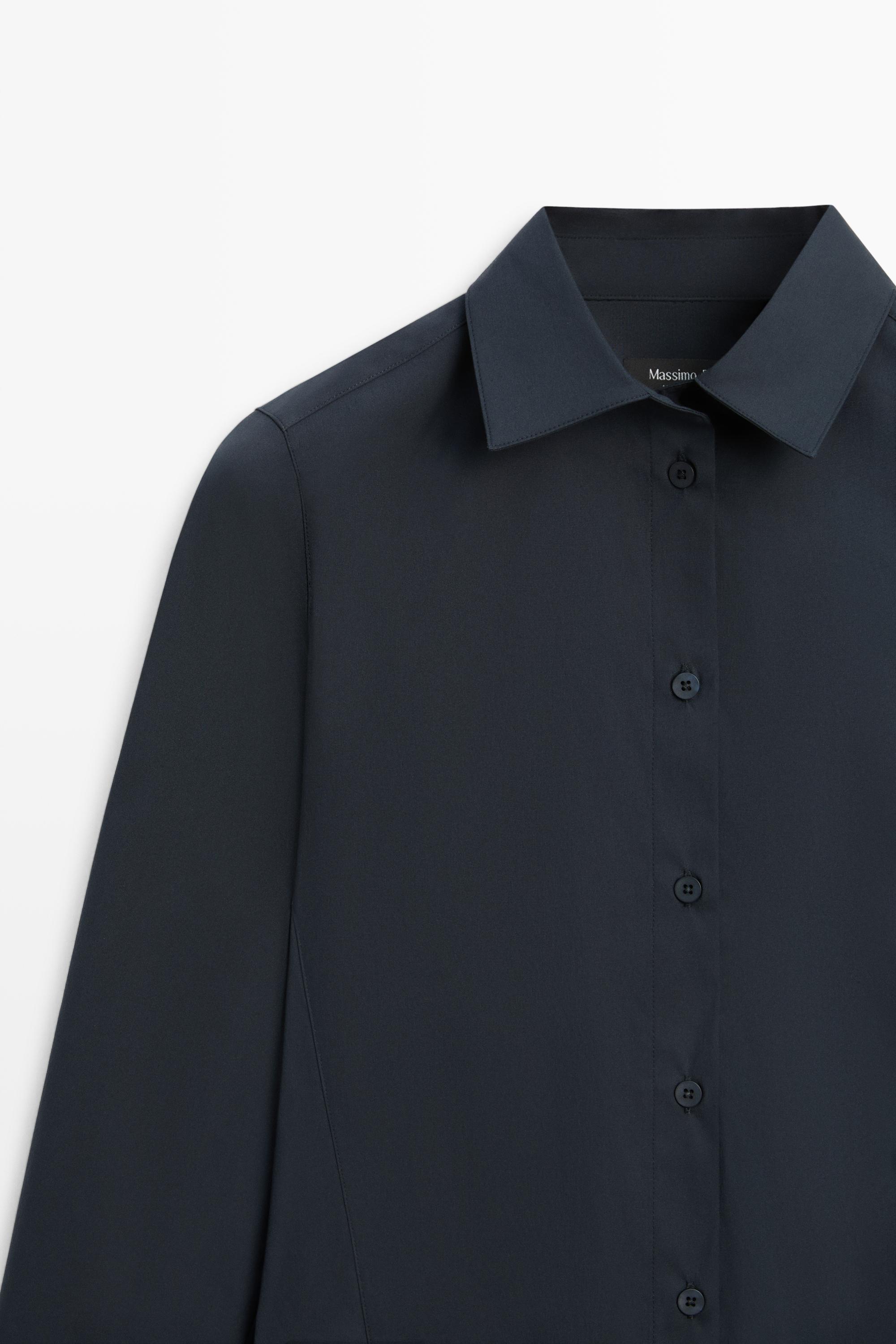 Cotton blend poplin shirt