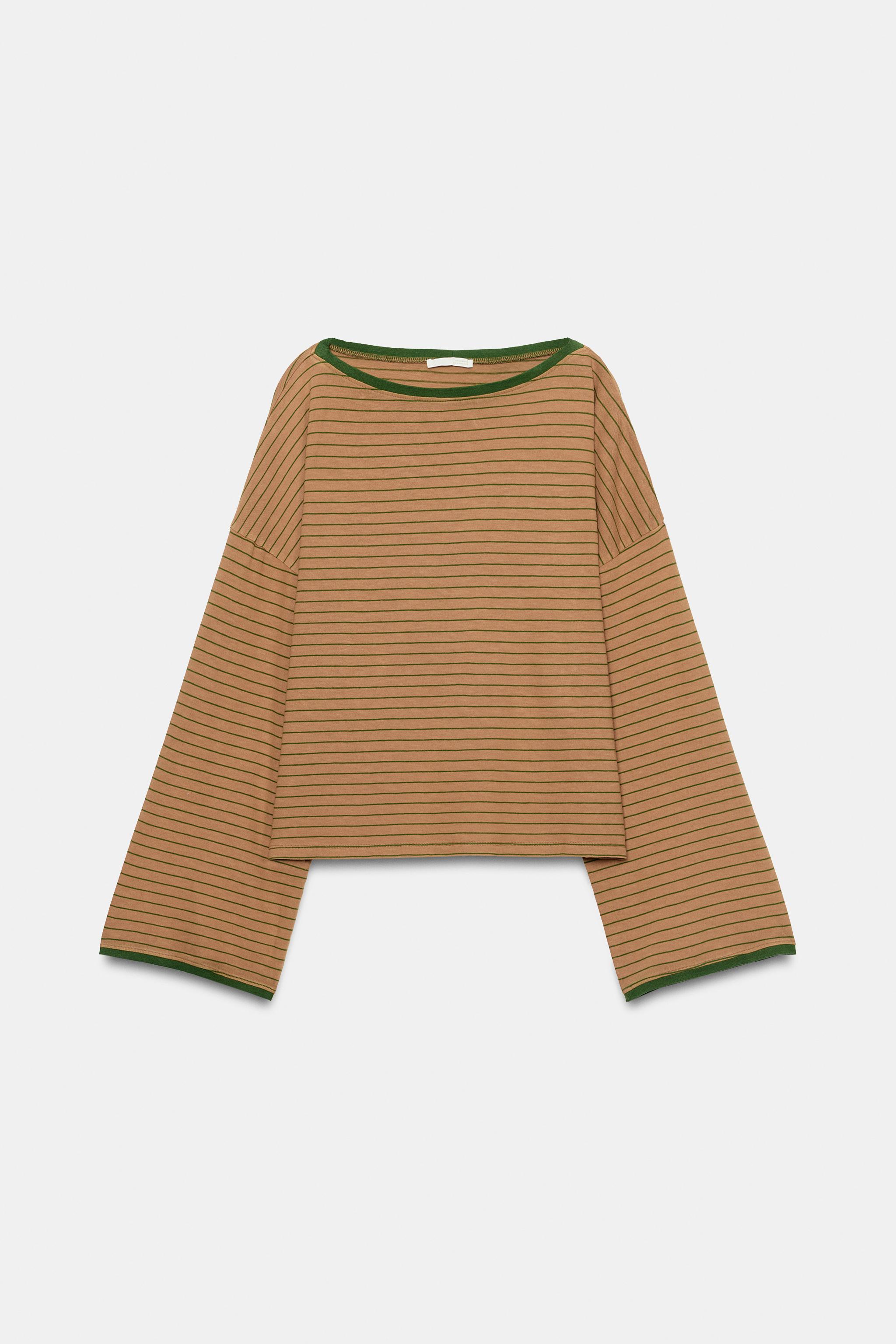 Женские футболки Zara WASHED EFFECT STRIPED T-SHIRT — фото 5