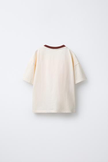 APPLE PRINT T-SHIRT - Ecru by Zara - Image 1