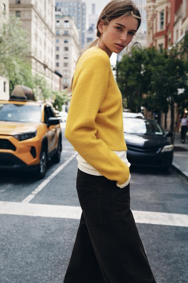 SOFT KNIT BASIC SWEATER - Yellow by Zara - Image 4