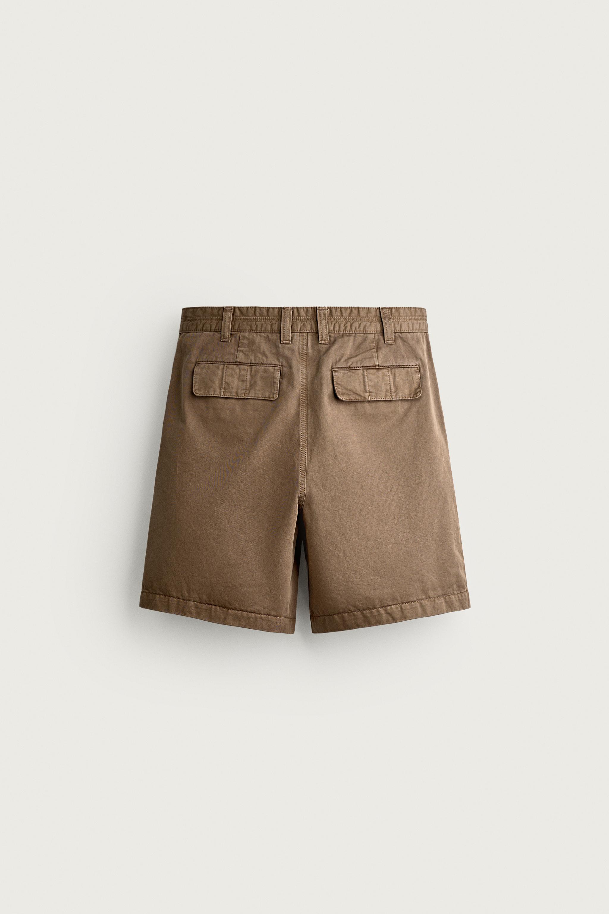 Мужские шорты Zara VINTAGE-WASH BERMUDA SHORTS — фото 7