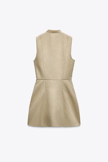 MINI-ROBE EFFET DAIM - Sable de Zara - Image 3