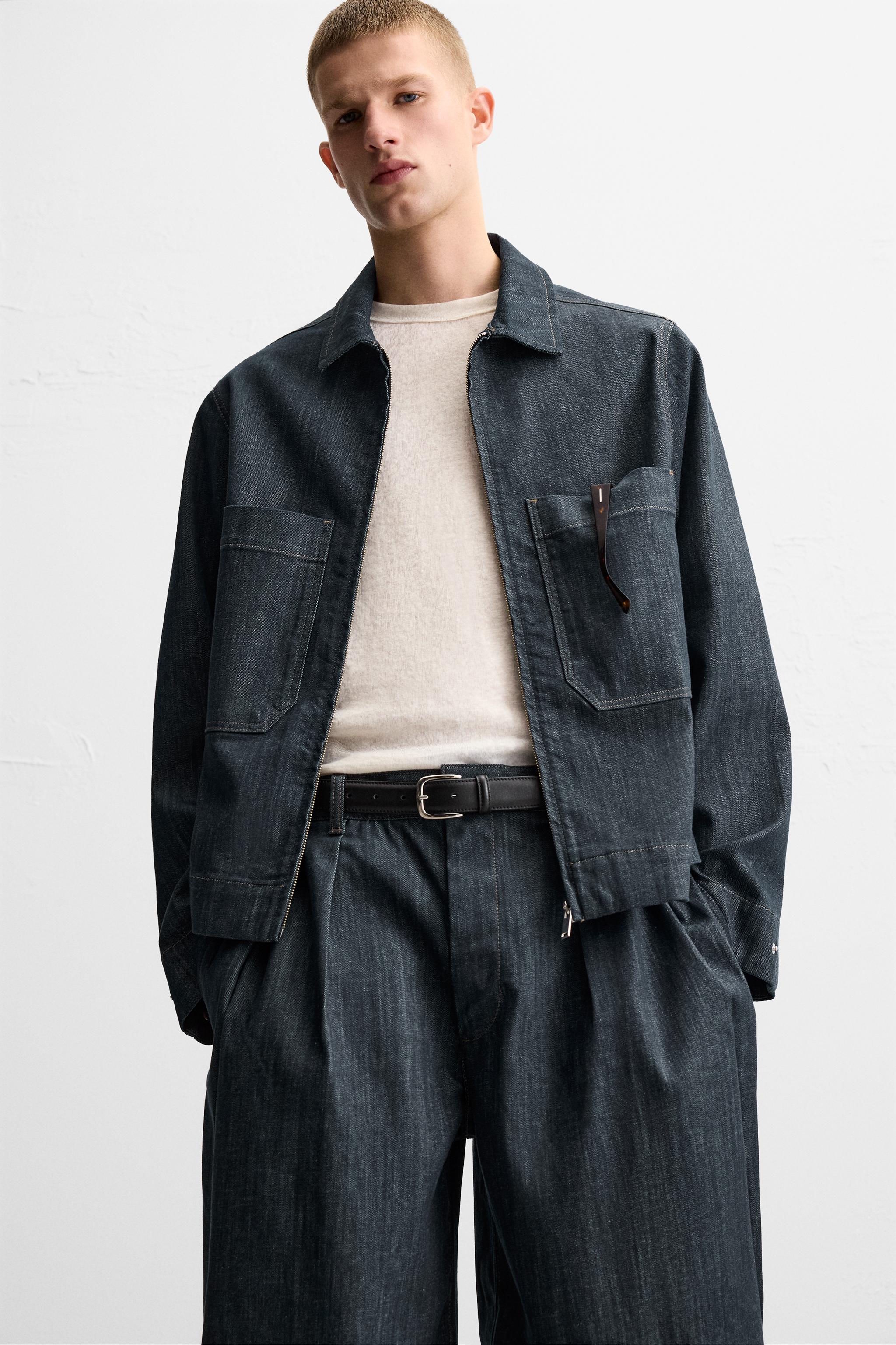 【ZARA】プリーツワイドレッグジーンズ 0774/402/405 プリーツワイドレッグジーンズ - インディゴブルー | ZARA Japan
