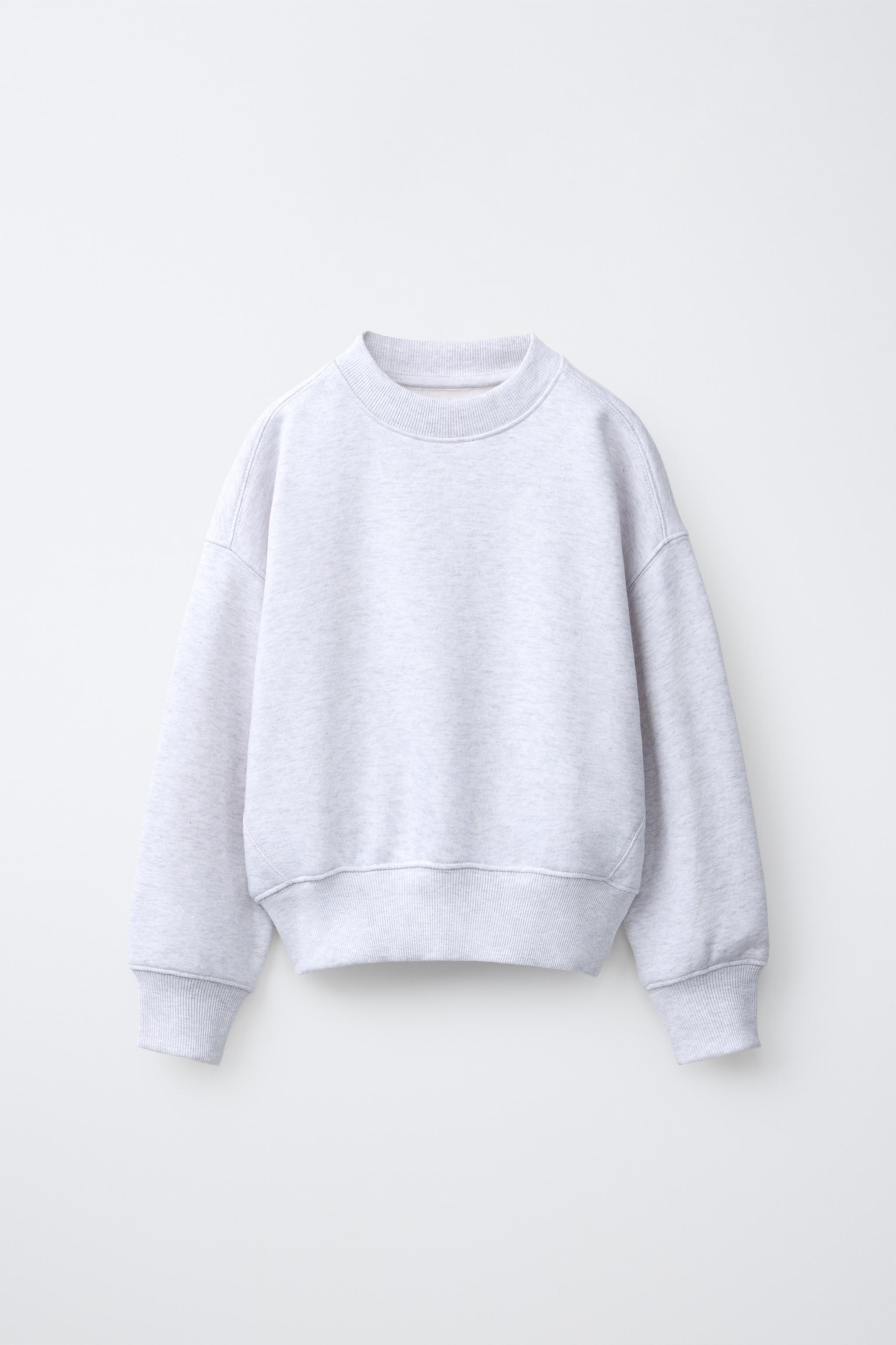 PLAIN JOGGING SWEATSHIRT — Gray marl