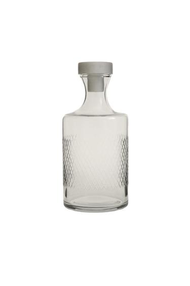 GARRAFA DE VIDRO LAPIDADA - Transparente da Zara