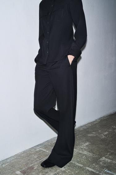 100% WOOL TROUSERS ZW COLLECTION - Dark navy by Zara - Image 3