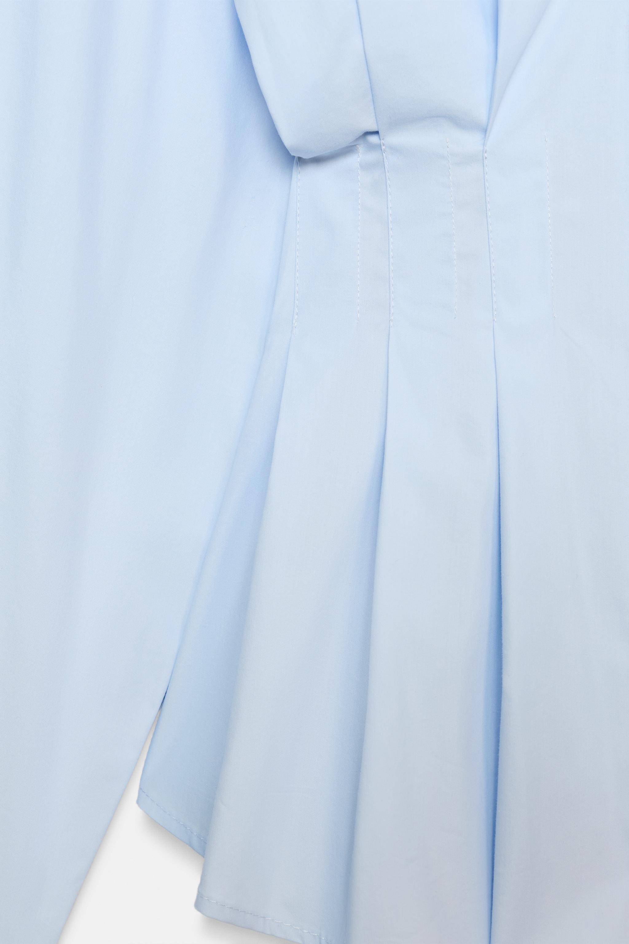 Zara STRIPED PLEATED SHIRT — фото 10