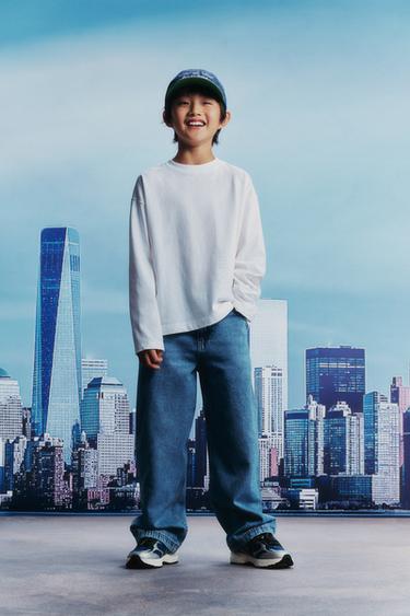 Zara EMBROIDERED TEXT DENIM CAP - Light green - Image 0