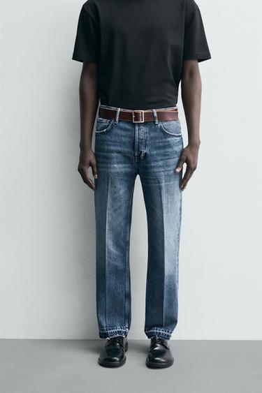 STRAIGHT FIT JEANS - Mid-blue by Zara