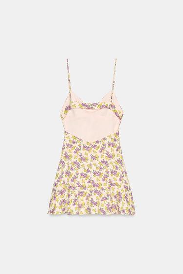 FLORAL STRAPPY DRESS - Pink / Mauve by Zara - Image 6