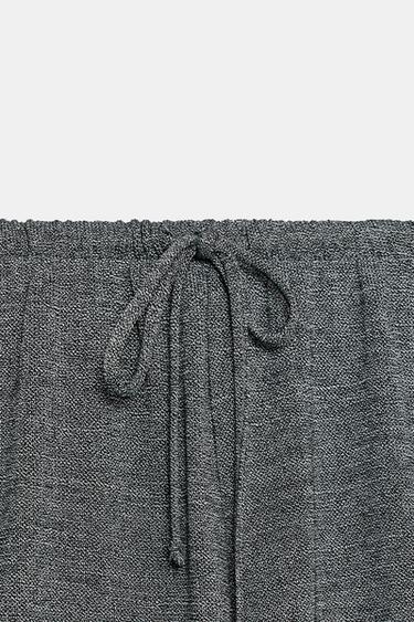 RUSTIC STRAIGHT-LEG TROUSERS - Grey marl by Zara - Image 8