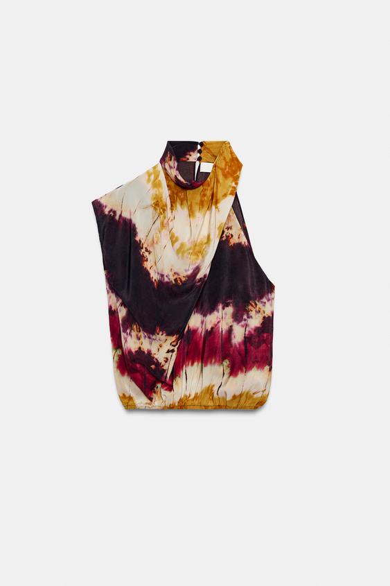 TOP ASIMÉTRICO TIE DYE - Multicolor de Zara - Imagen 0