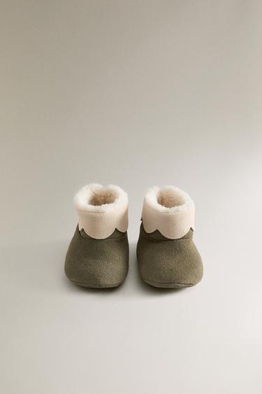LEATHER CHRISTMAS ELF BOOTIES - Green by Zara - Image 2