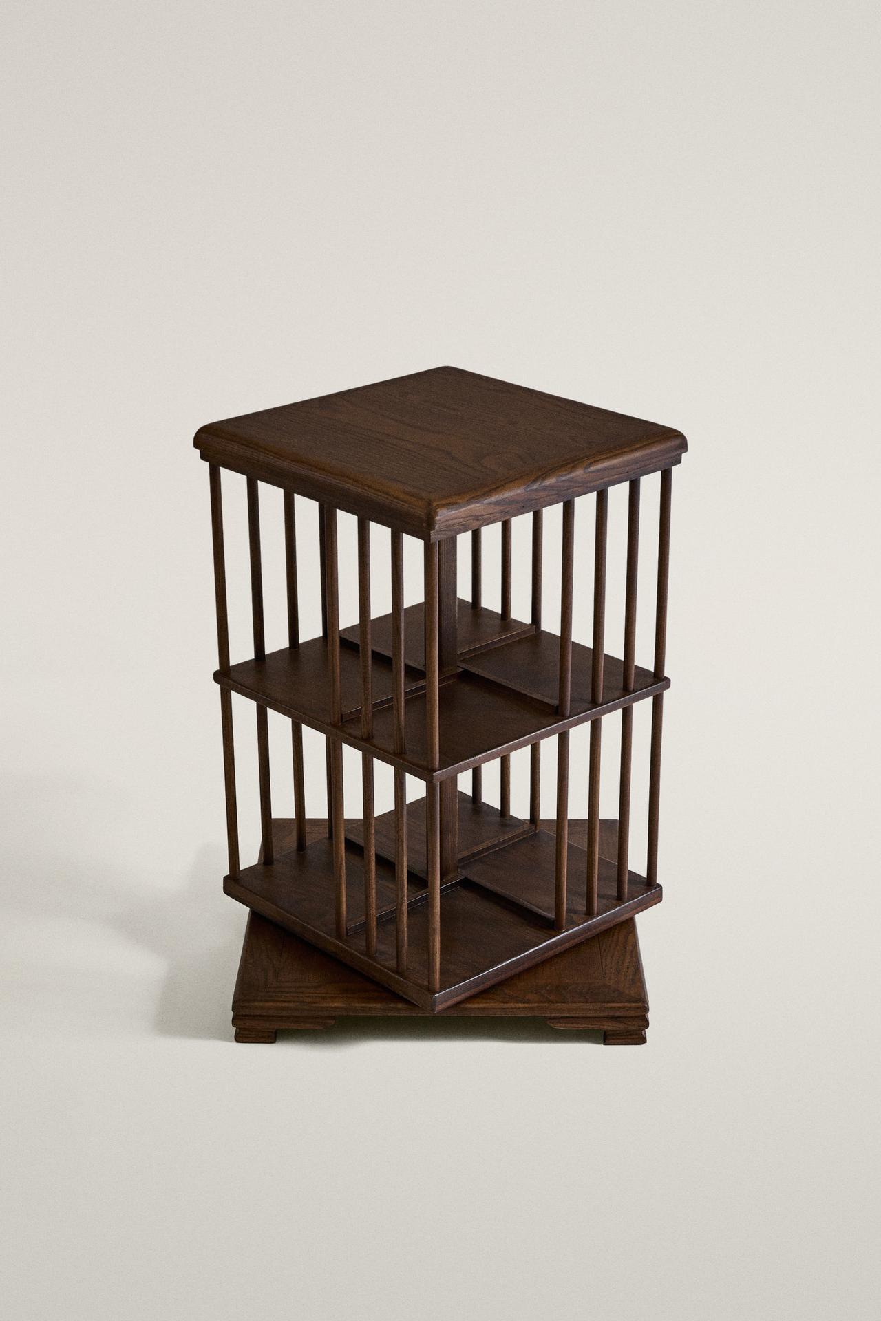 ROTATING BOOKSHELF — Dark brown