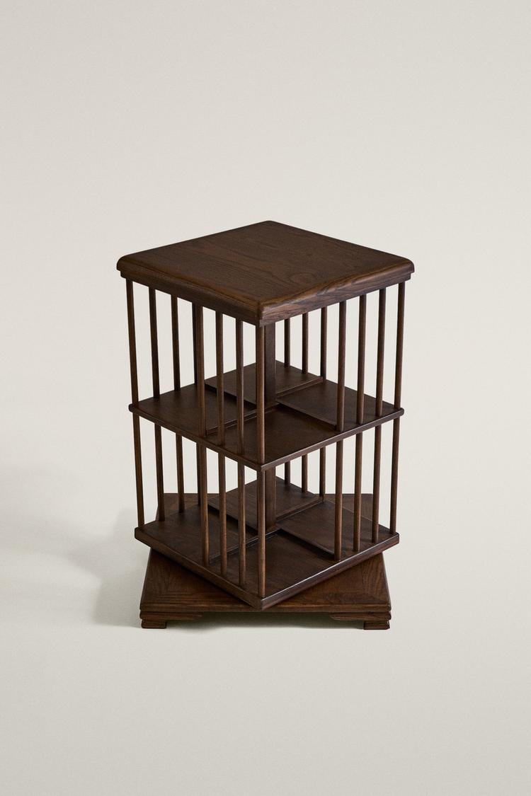 ROTATING BOOKSHELF — Dark brown