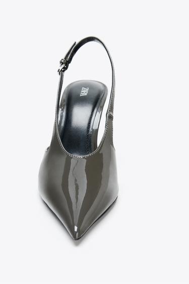 FAUX PATENT SLINGBACK SHOES - Grey by Zara - Image 3