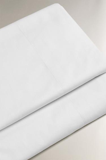 PERCALE COTTON FLAT SHEET (200 THREAD COUNT) - White by Zara - Image 3