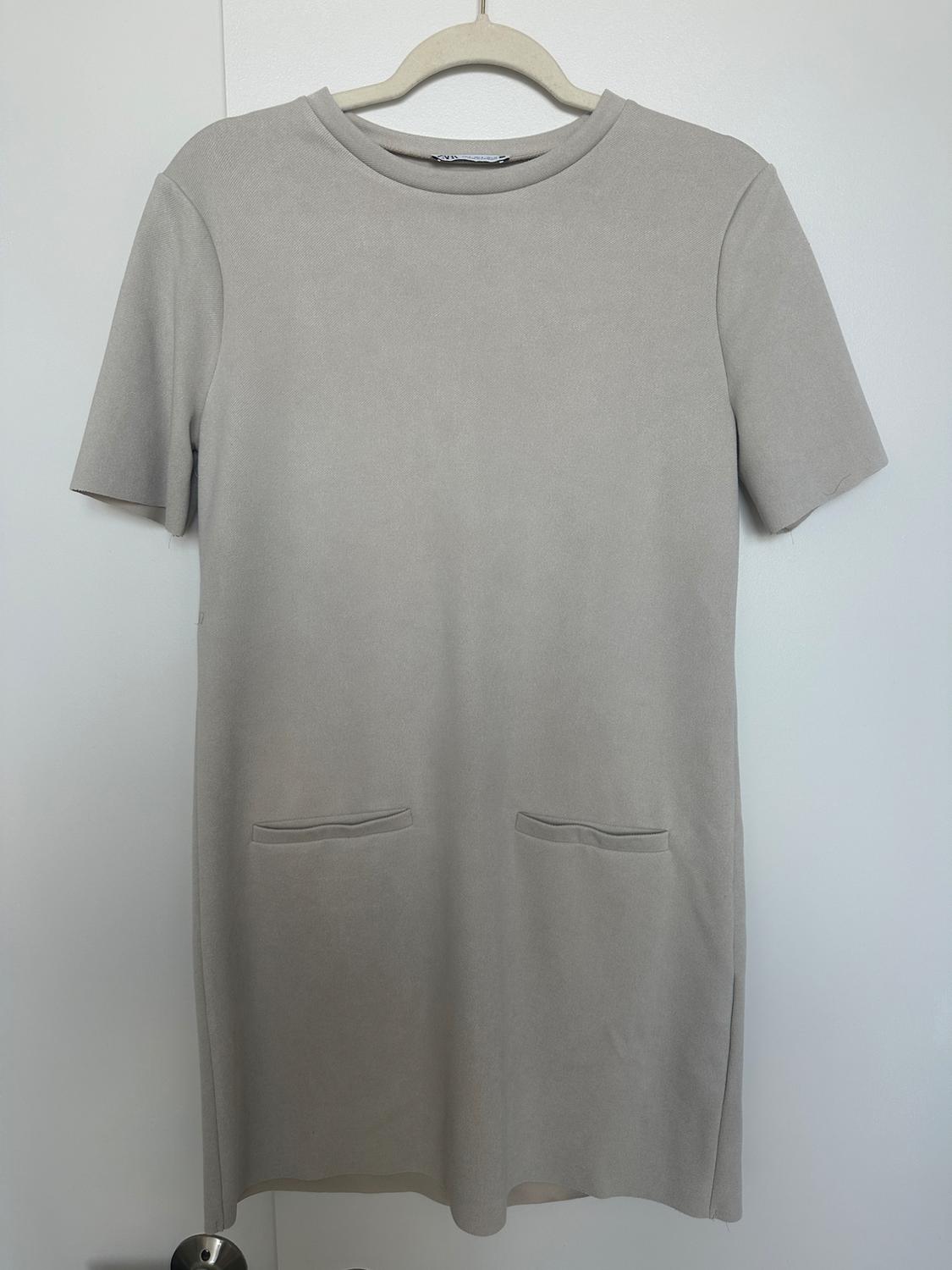 MOCK NECK FAUX SUEDE DRESS