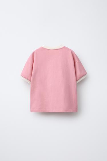 T-SHIRT IMPRIMÉ SARDINES - Rose délavé de Zara - Image 1