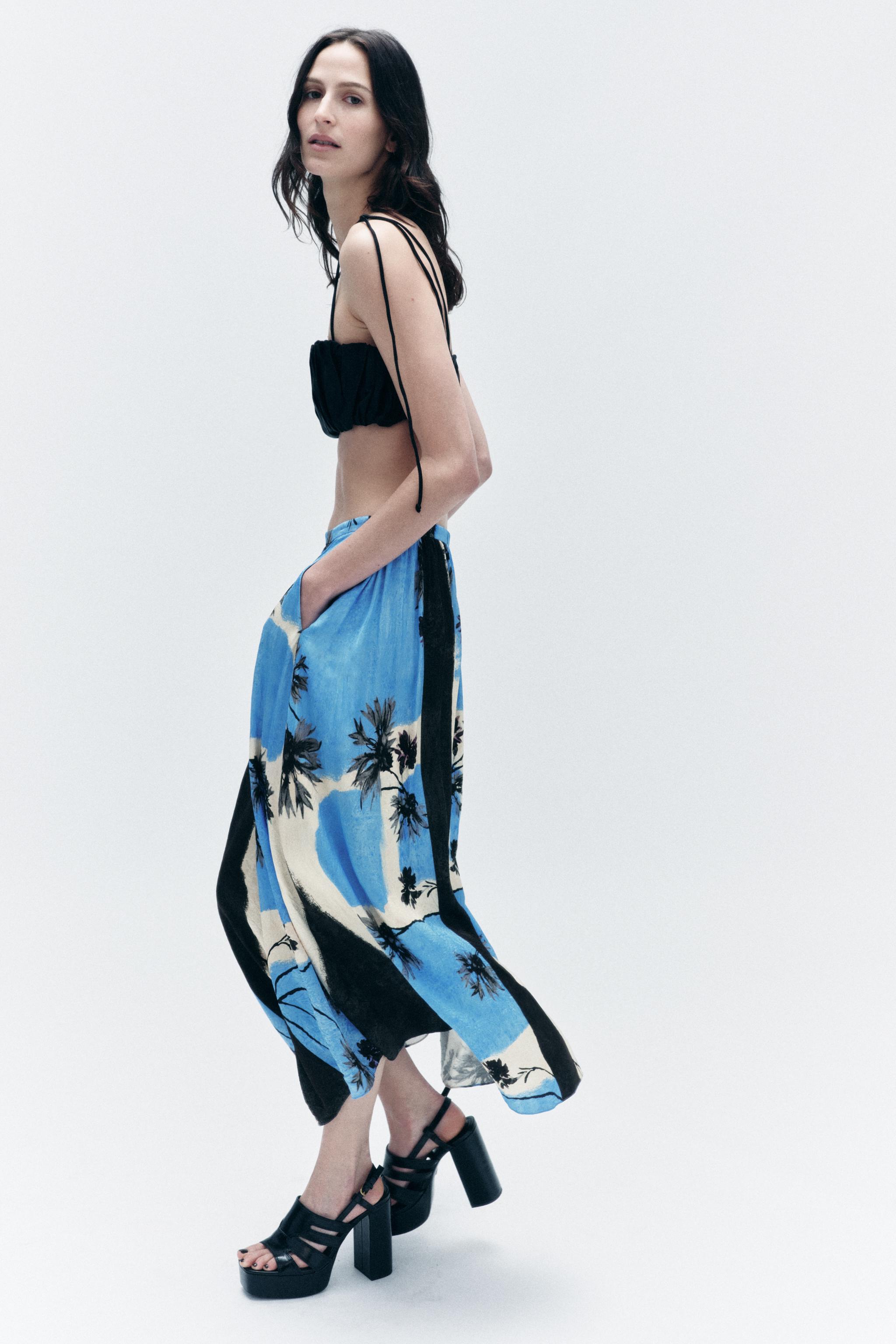 WRINKLED PRINTED SKIRT ZW COLLECTION - Multicolored | ZARA United 