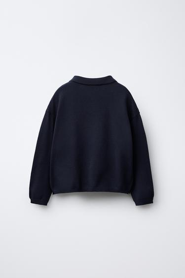 KNITTED POLO SWEATER - navy by Zara - Image 1