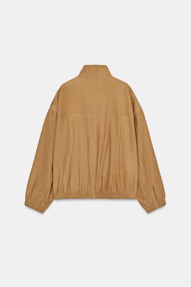 LEATHER BOMBER JACKET ZW COLLECTION LIMITED EDITION - Mid-camel by Zara - Image 2