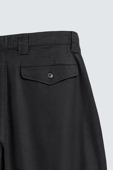 PANTALON PLIS COUPE DÉCONTRACTÉE - Bleu marine de Zara - Image 8