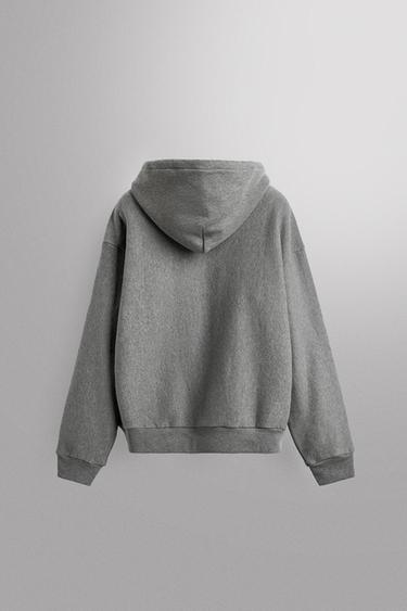 SWEAT HOODIE INSCRIPTION - Gris chiné de Zara - Image 7