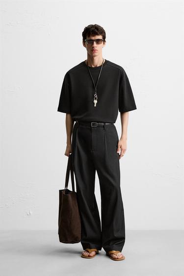 סווטשירט אינטרלוק עם טקסטורה - שחור של Zara - תמונה 0