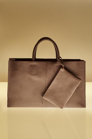 SHOPPER AUS LEDER - Braun von Zara - Bild 0