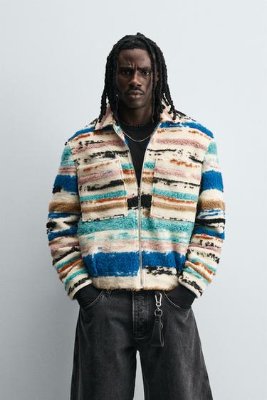 Zara IRREGULAR TEXTURE JACKET - Multicolored
