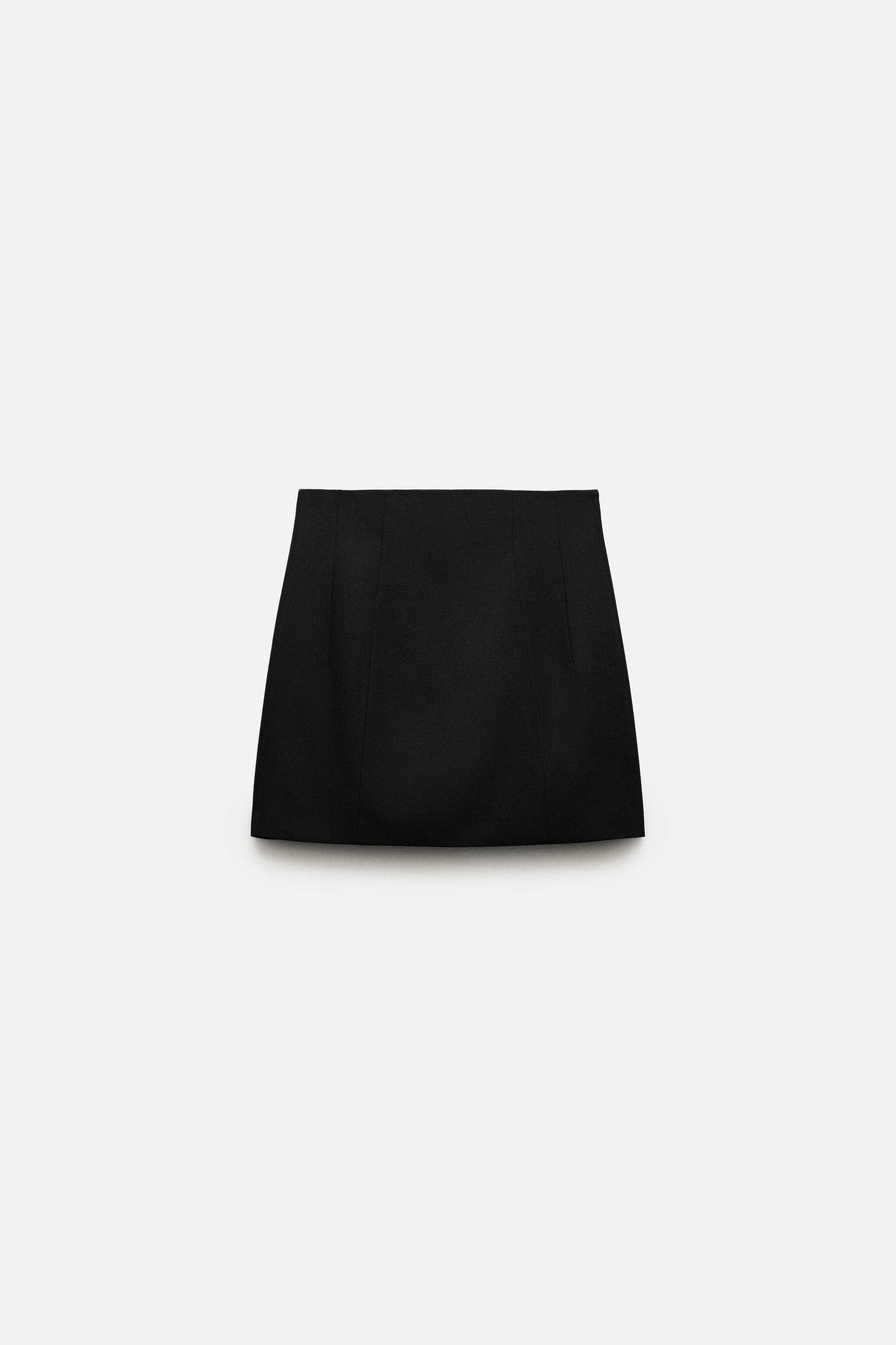 Zara black 2025 high waisted skirt