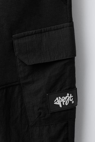 Zara COMBINED JOGGER PANTS - Black