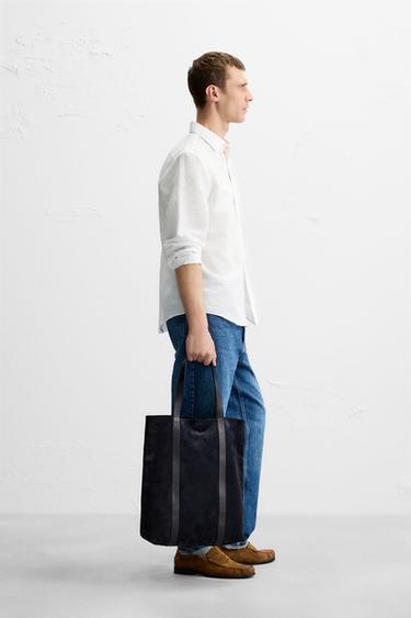 CHEMISE EN COTON ET LIN - Blanc de Zara - Image 3