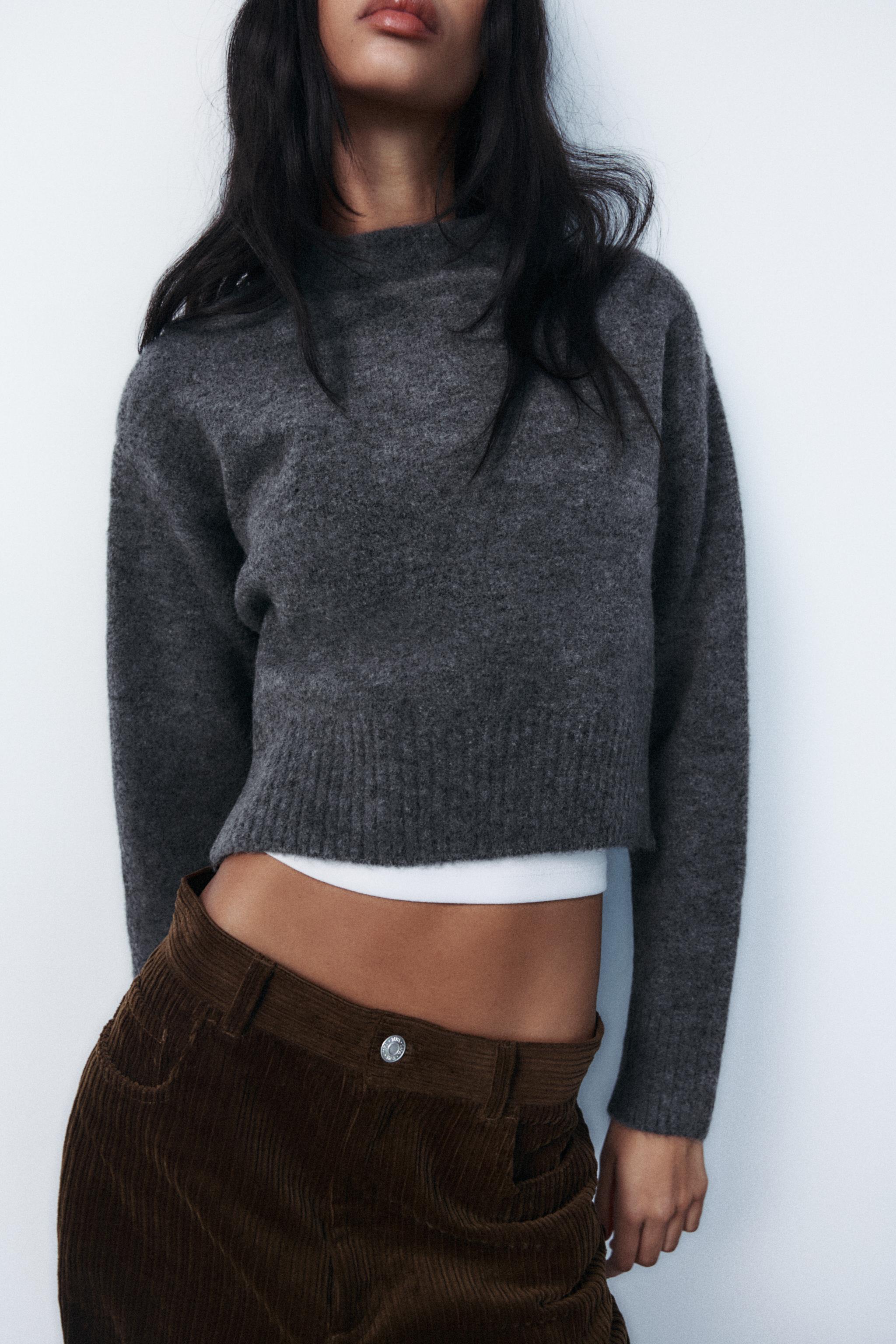 ☆ドイツ発*ZARA*新作*ラウンドネックニットジャケット/GREY☆ ウォッシュドニットジャケット - ブラック | ZARA Japan / 日本