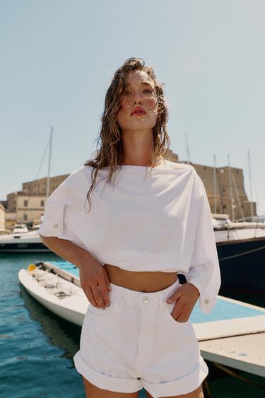 Z1975 MOM FIT SHORTS - White by Zara
