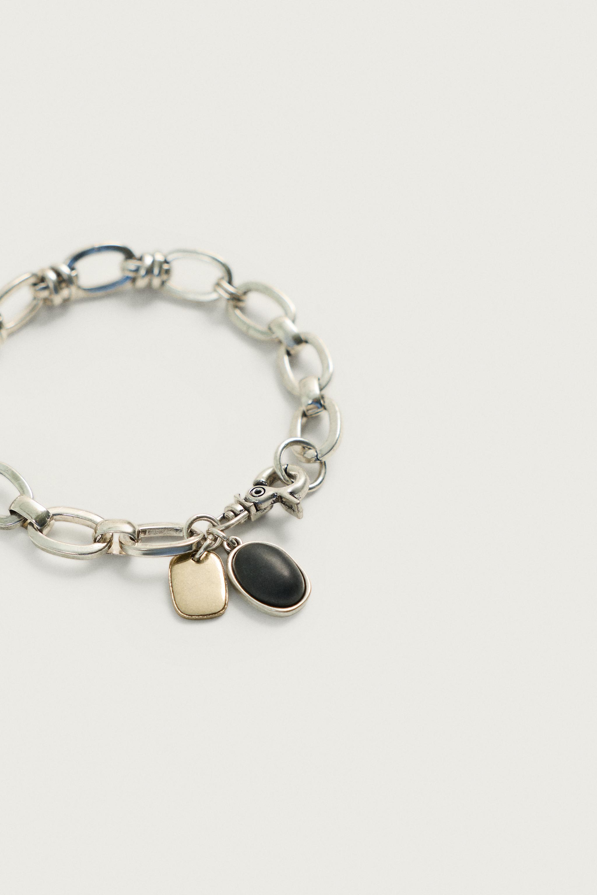Мужские аксессуары Zara METALLIC CHARM BRACELET — фото 4