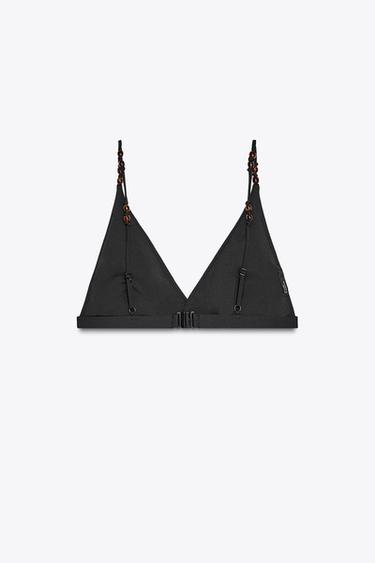 KNOT AND BEAD BIKINI TOP - Black by Zara - Image 4