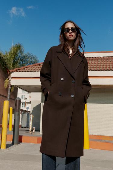 ABRIGO OVERSIZE SOFT - Marrón de Zara
