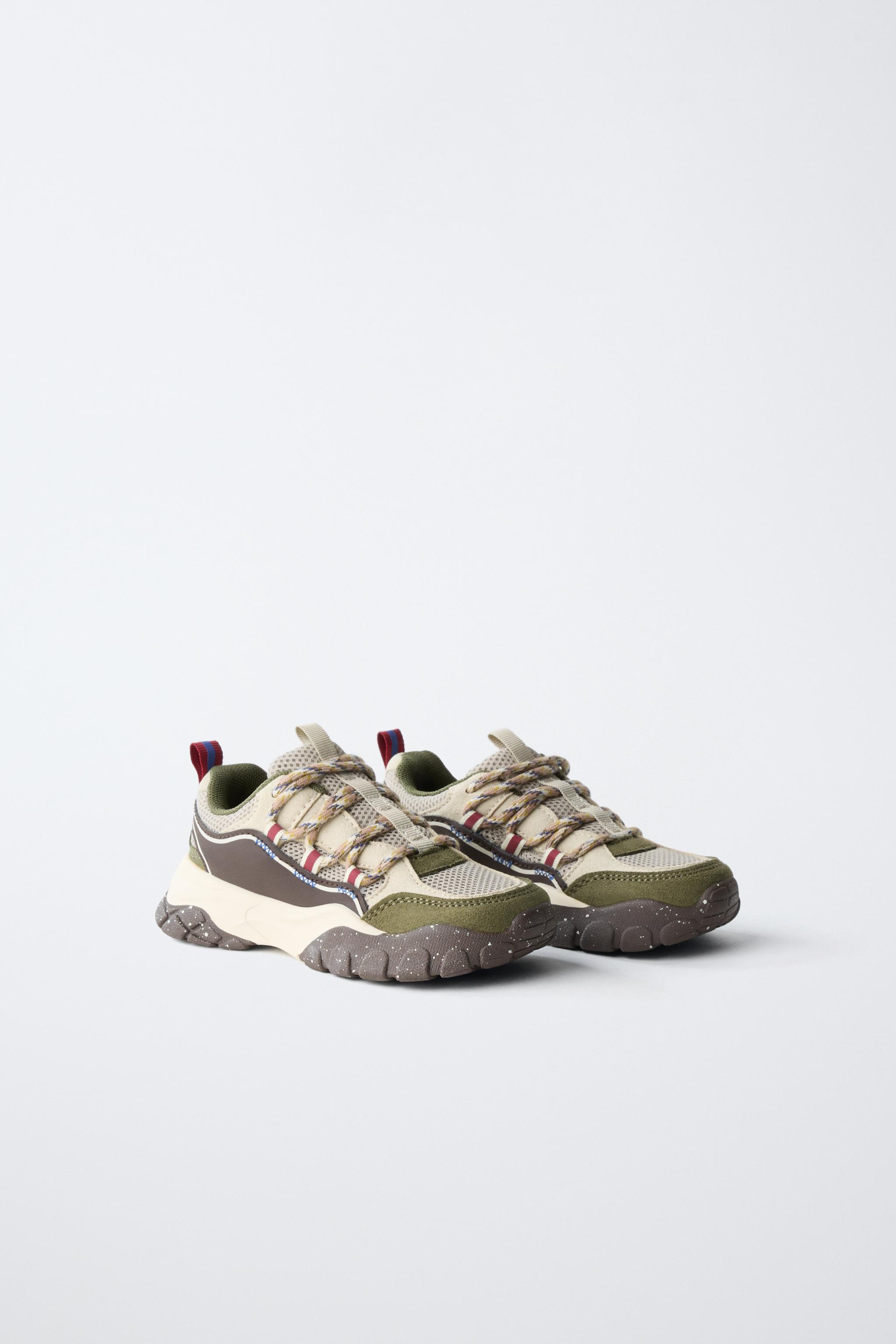 PIECED SNEAKERS — Khaki Green