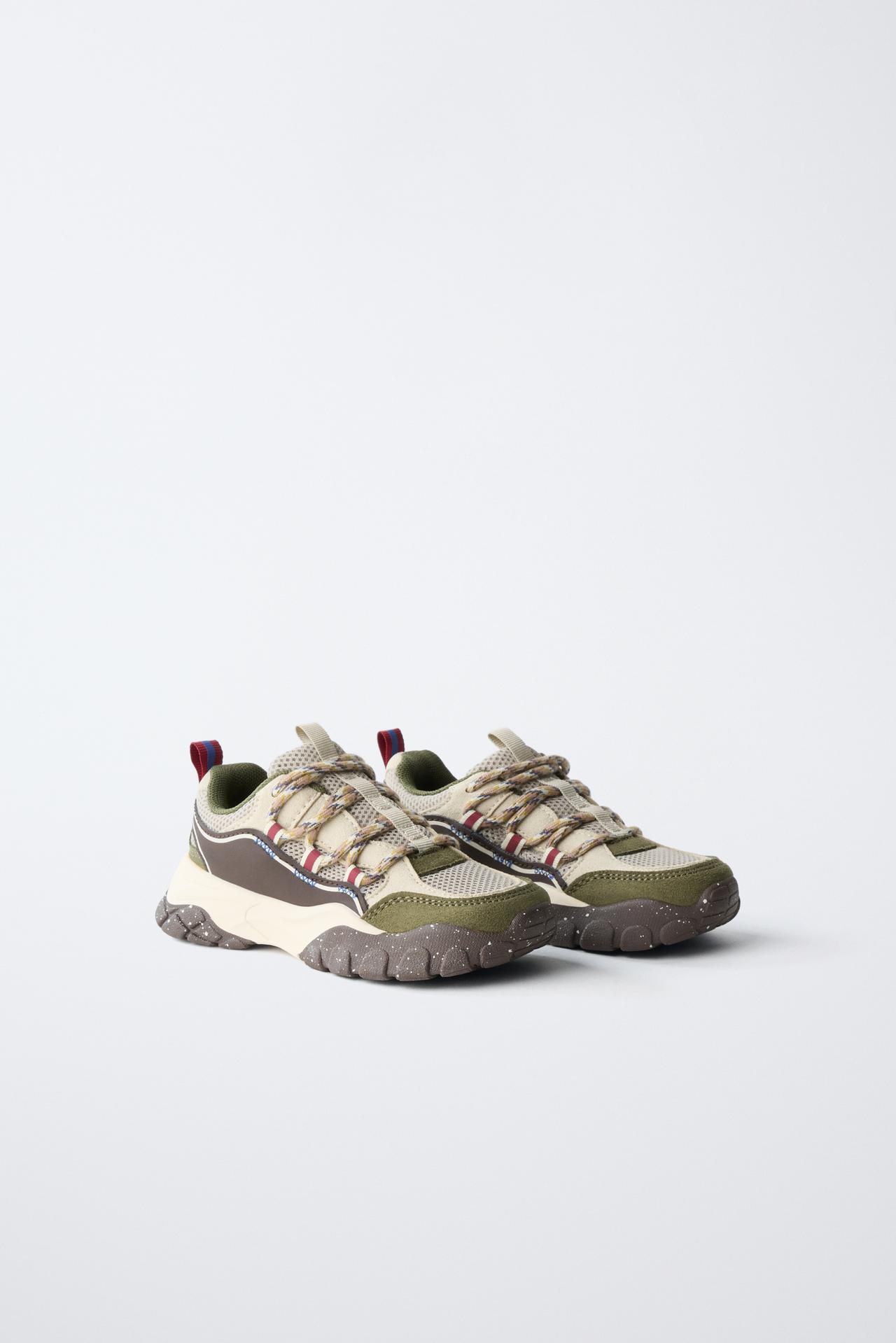 PIECED SNEAKERS — Khaki Green