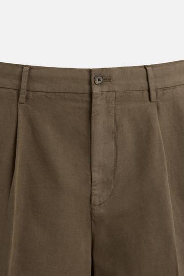 WASHED SUIT TROUSERS - Khaki by Zara