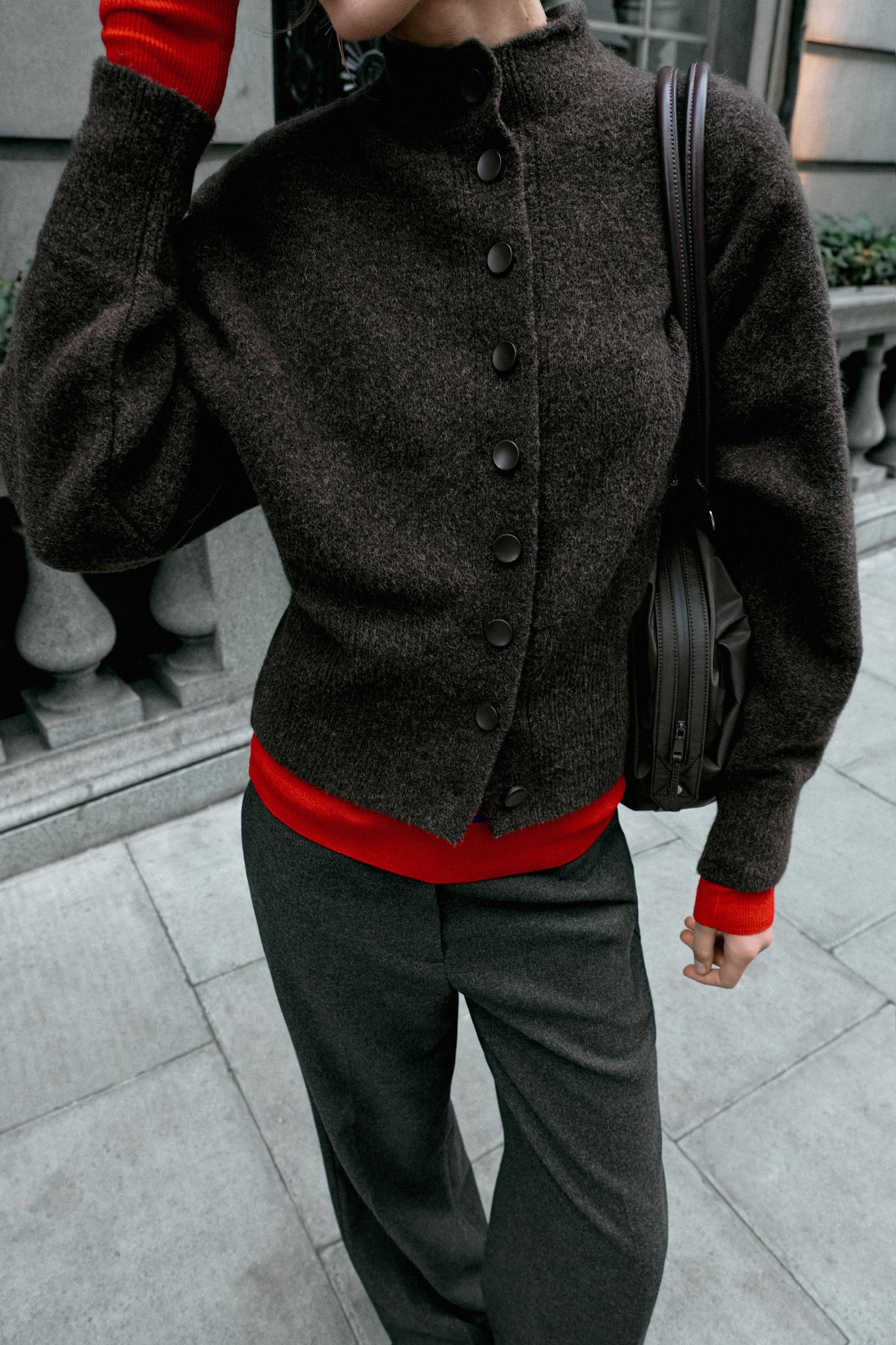 Soft High Neck Cardigan by Zara
