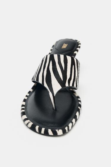 ANIMAL PRINT LEATHER SANDALS - Multicoloured de Zara - Image 3
