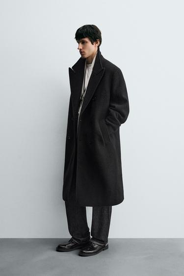 MANTEAU LAINE TEXTURE BOUCLÉ - Noir de Zara - Image 3