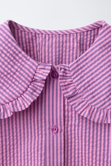 STRIPED SHIRT WITH HEART - Lilac by Zara - Image 2