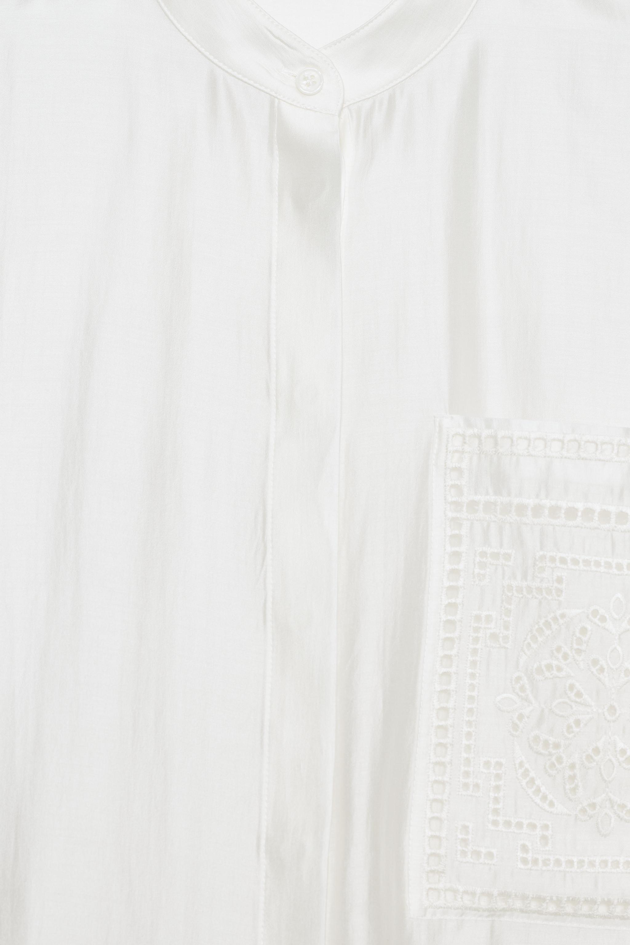 Zara İŞLEMELİ CEPLİ GÖMLEK ZW COLLECTION görsel 7