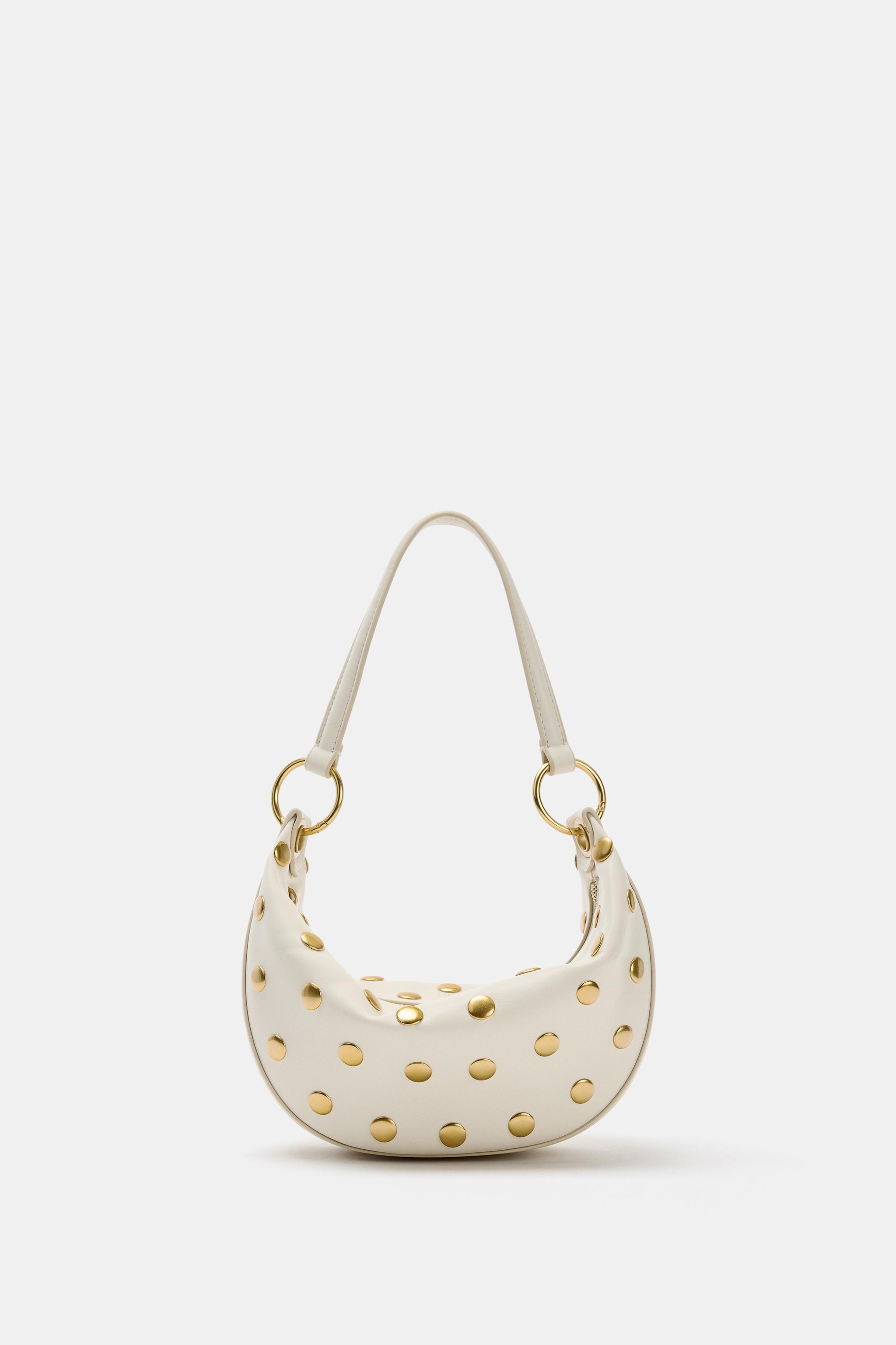 スタッズ付きショルダーバッグ - ホワイト | ZARA Japan / 日本