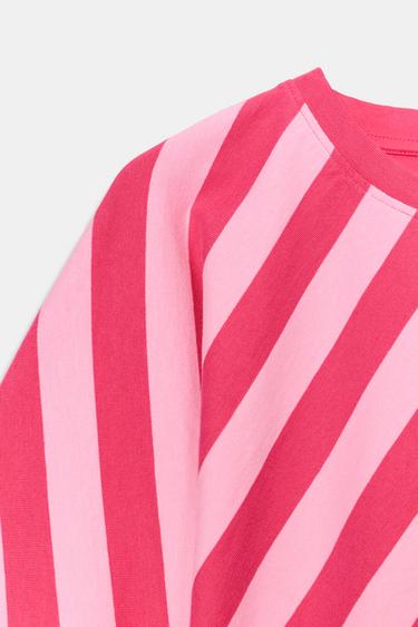 ASYMMETRIC HEM STRIPED TOP - Pink by Zara - Image 7